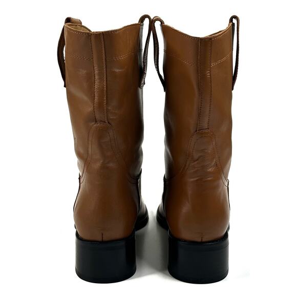 Bibi Lou Briana Western Boots Tan Leather Womens EU 39 US 8-8.5 Pull-On New $295 - Picture 4 of 14